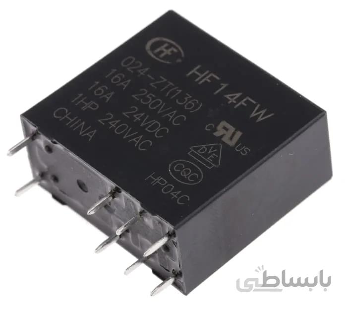 رله 24 ولت 16 آمپر 8 پین برند HONGFA | مدل HF14FW/024-ZSPT