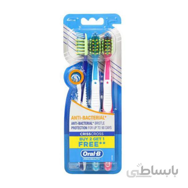 مسواک Oral-B-CrissCross-Anti-Bacterial پک سه عددی