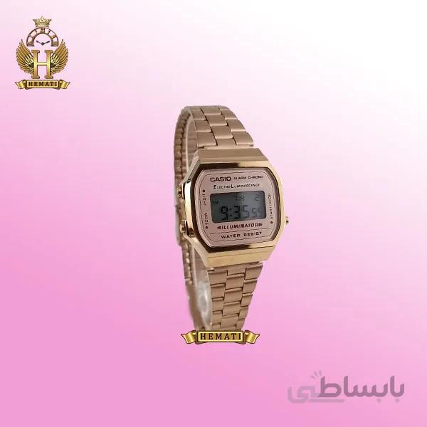 ساعت زنانه کاسیو نوستالژی CASIO A168W رزگلد