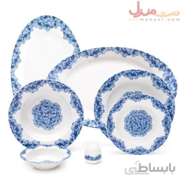 سرویس 28 پارچه چینی زرین سری ایتالیا اف مدل گلشید درجه یک