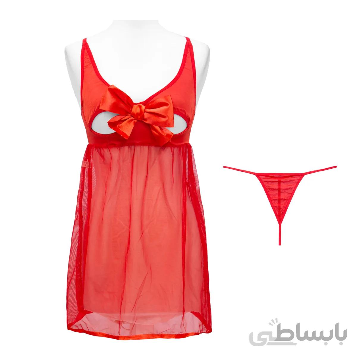 لباس خواب کوتاه فانتزی تور حریر کلرن 3027
