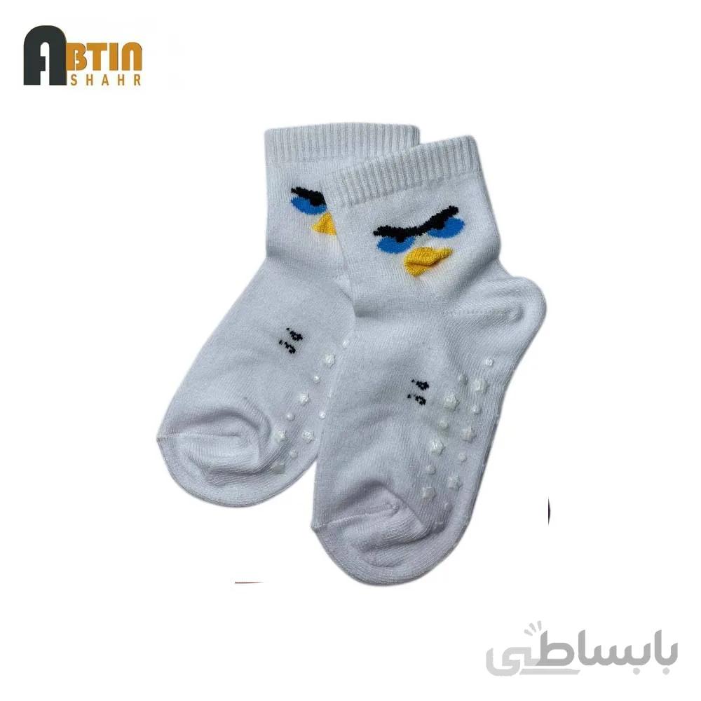 جوراب فانتزی ساق دار بچگانه سفید