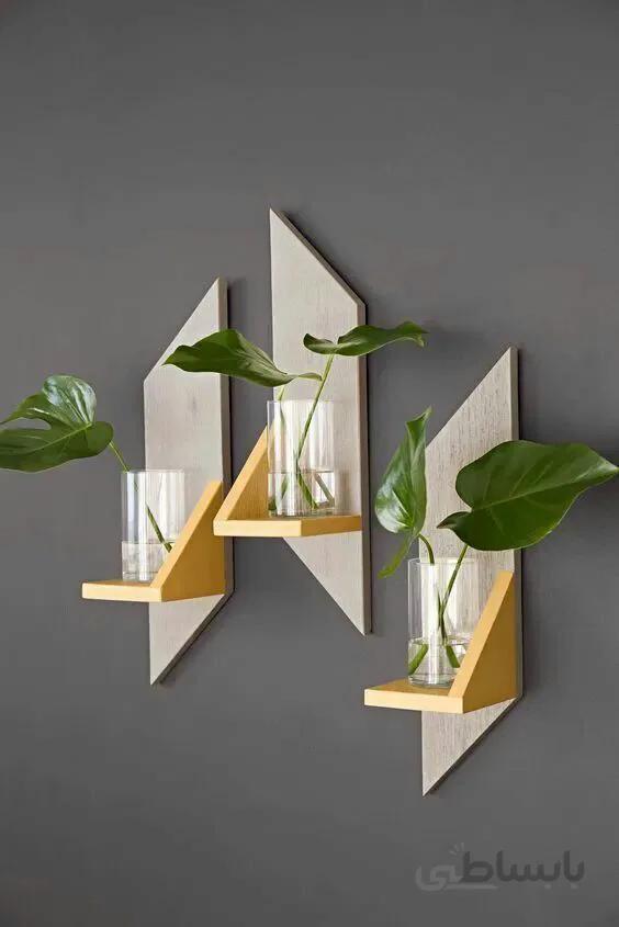 دیوارکوب چوبی هندسی 3 عددی
