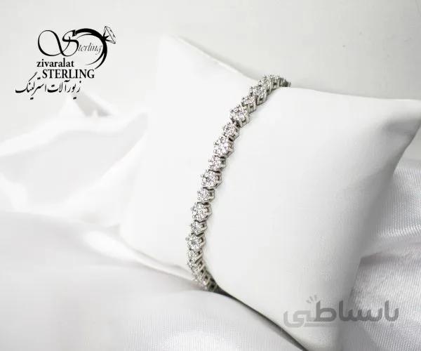 دستبند نقره زنانه طرح فلاور