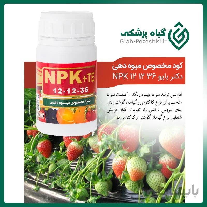 کود مخصوص میوه دهی دکتر بایو NPK 12 12 36
