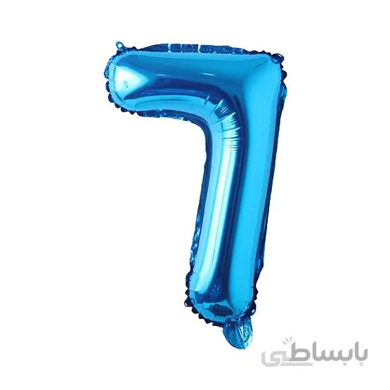 بادکنک فویلی عددی ساده آبی عدد ۷
