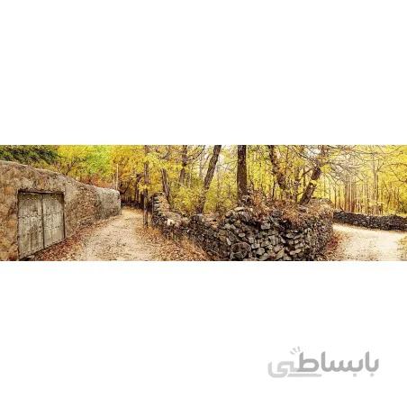 نخ و نقشه تابلو فرش طبیعت کد 35 طرح کوچه باغ سنگی