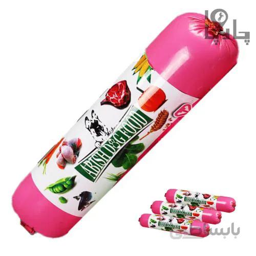 غذای تازه سگ ابیش توله استارتر Starter مدل ژامبونی تهیه شده از گوشت مرغ تازه 500 گرمی