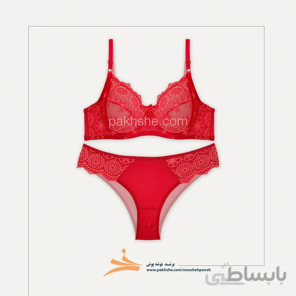 ست قرمز تورگاز فنردار برند نوشه پوش کد 49002