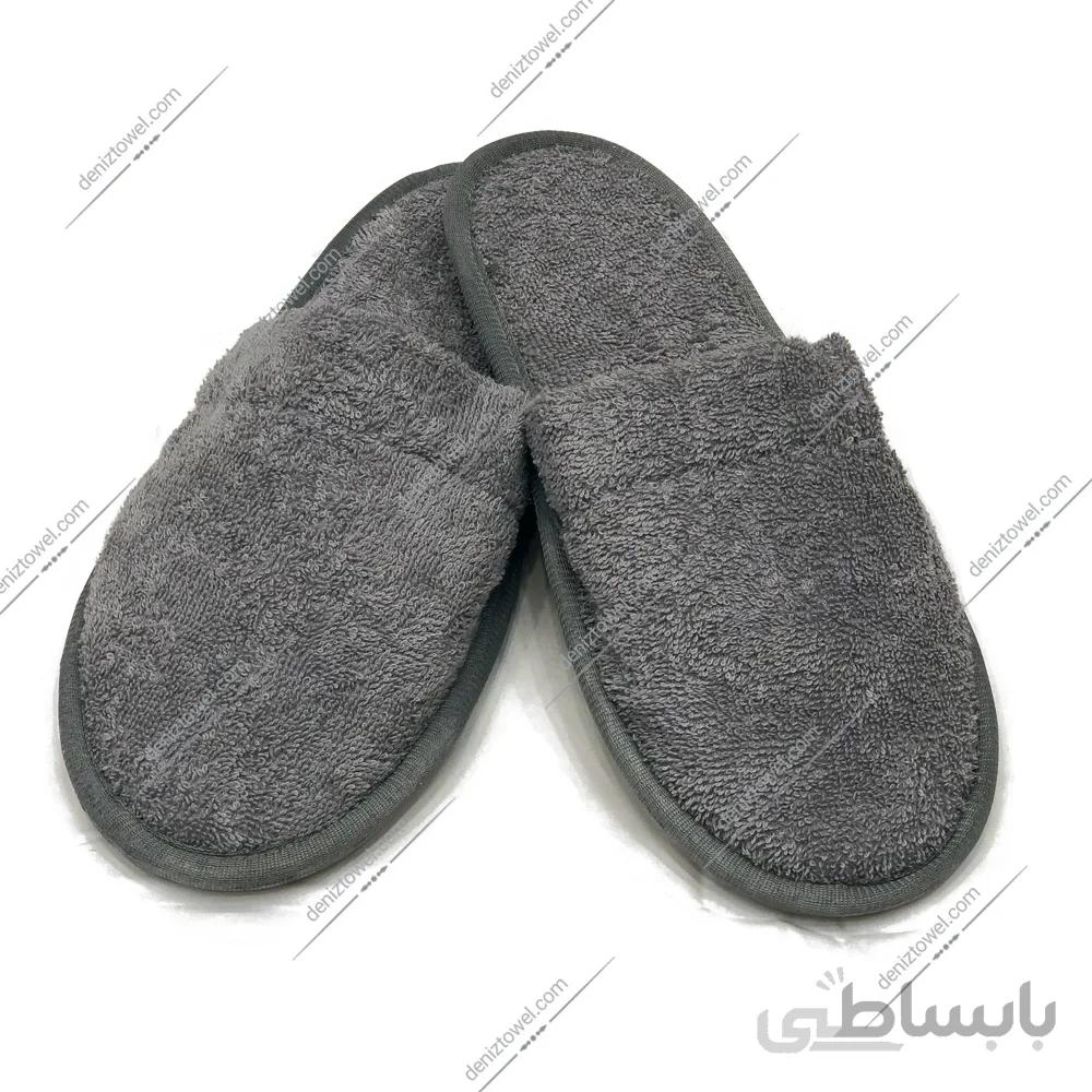 دمپایی حوله بهار طوسی