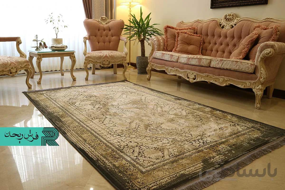 فرش وینتیج مدل R4 نقش برجسته بافت ماشینی