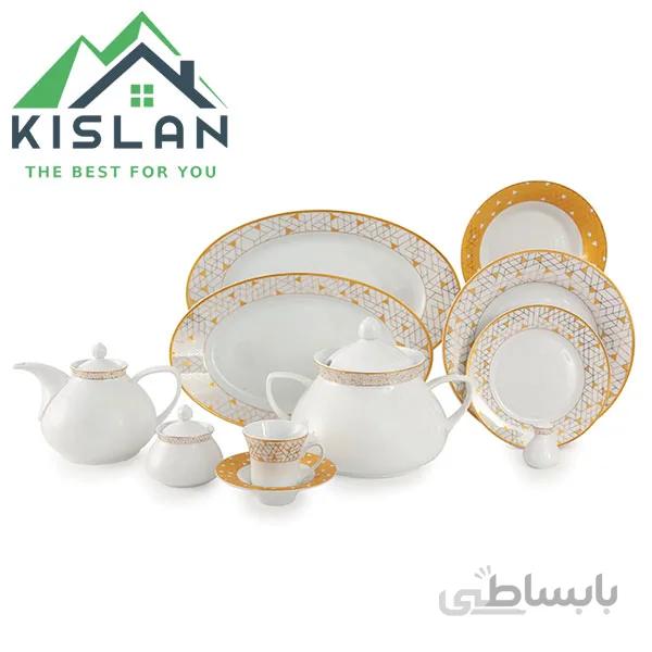 چینی 12 نفره زرین ژئومتریکال طلایی