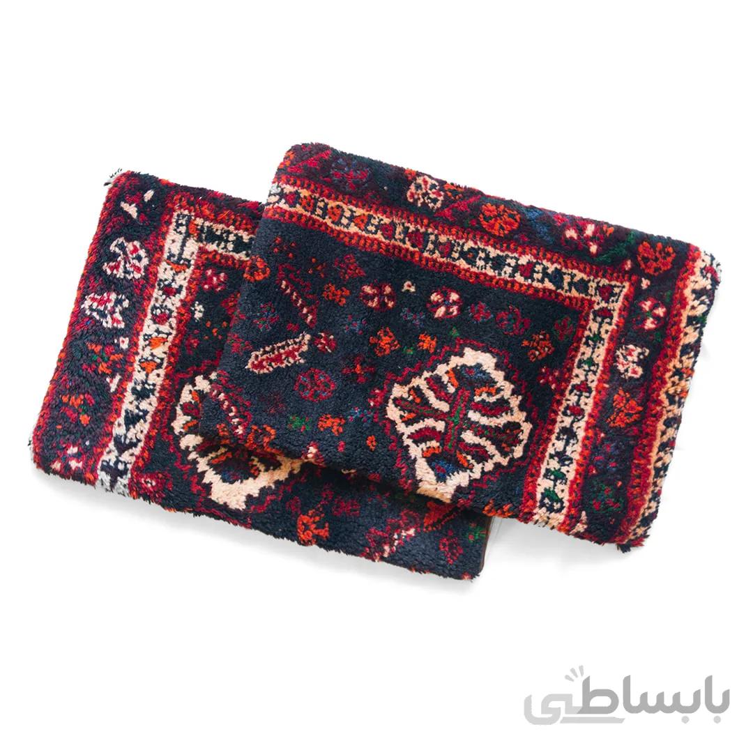 کوسن ترنج دار فرش دستباف عشایری - 40×60 سانتی