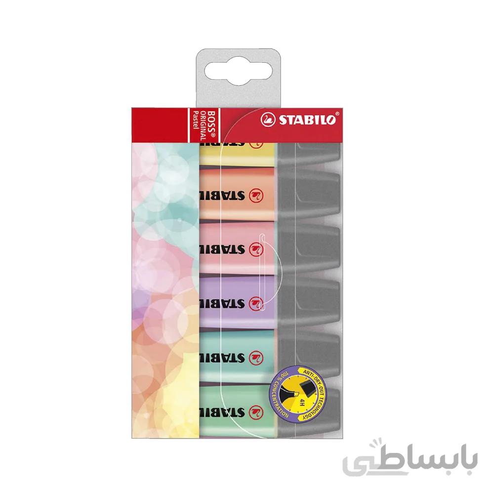 ماژیک هایلایتر پاستلی 6 رنگ استابیلو مدل Boss Original