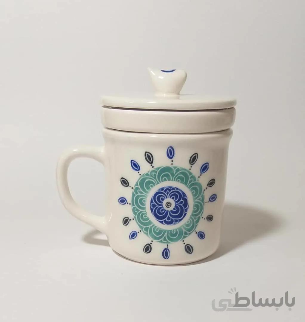 لیوان دمنوش سرامیکی طرح چشم نظر کد ۱۰۲۵۳۱