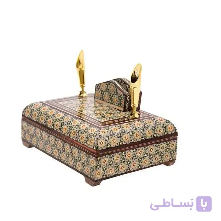جعبه جا قلمی خاتم کاری