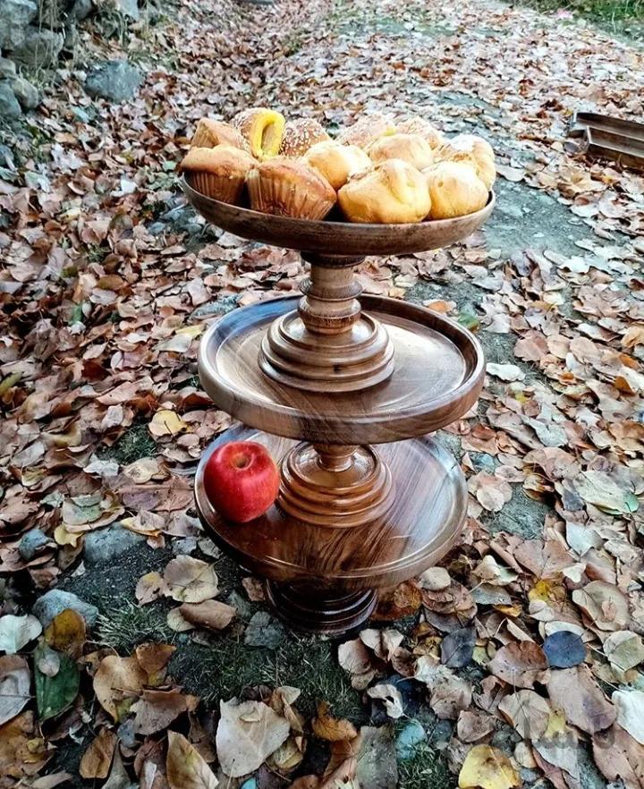 شیرینی خوری و میوه خوری چوبی قطر ۴۰ سانتکد ۱۰۱۴۷۰