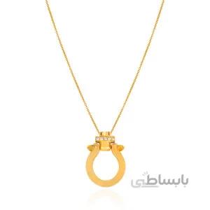 گردنبند طلا با پلاک طرح امگا کد CN466