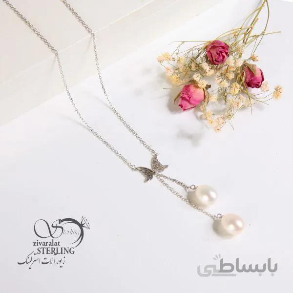 گردنبند نقره زنانه طرح شاپرک