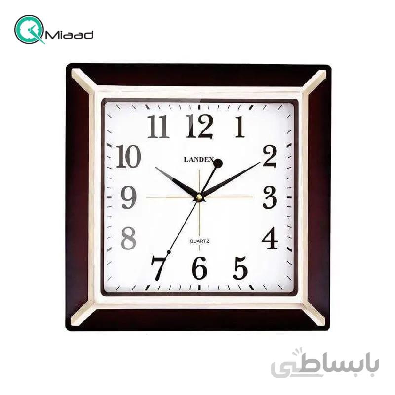 ساعت دیواری مربع لندکس وارداتی قهوه ای