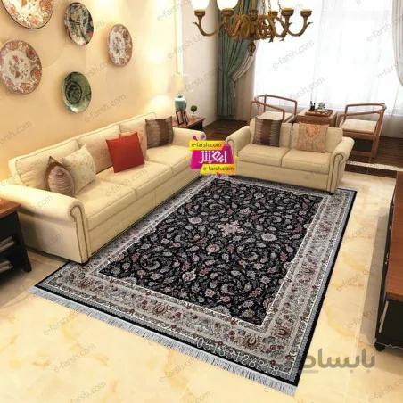 فرش ماشینی آرا مشهد طرح 25596 سورمه ای