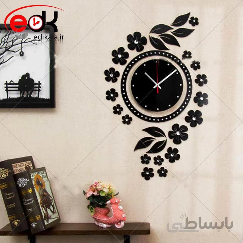 ساعت دیواری فانتزی طرح نیلوفر در پنج رنگ