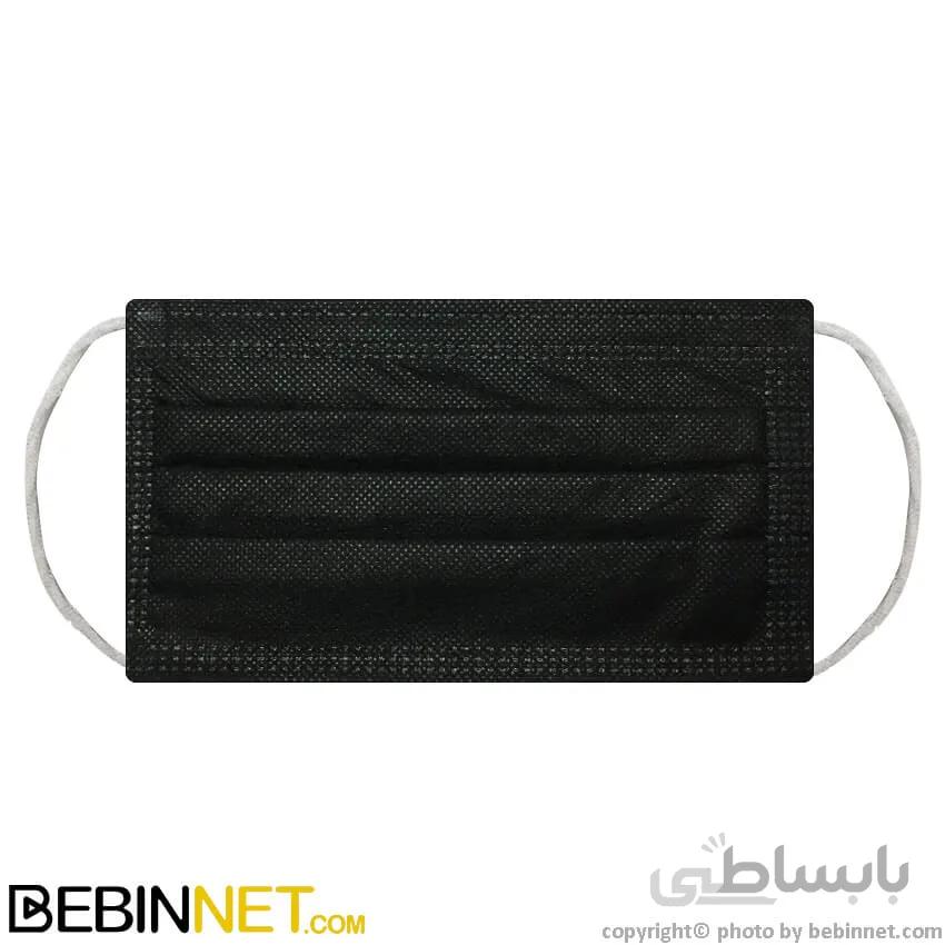 ماسک سه لایه مشکی (۵۰ عددی) با یک لایه ملت بلون دیباسان