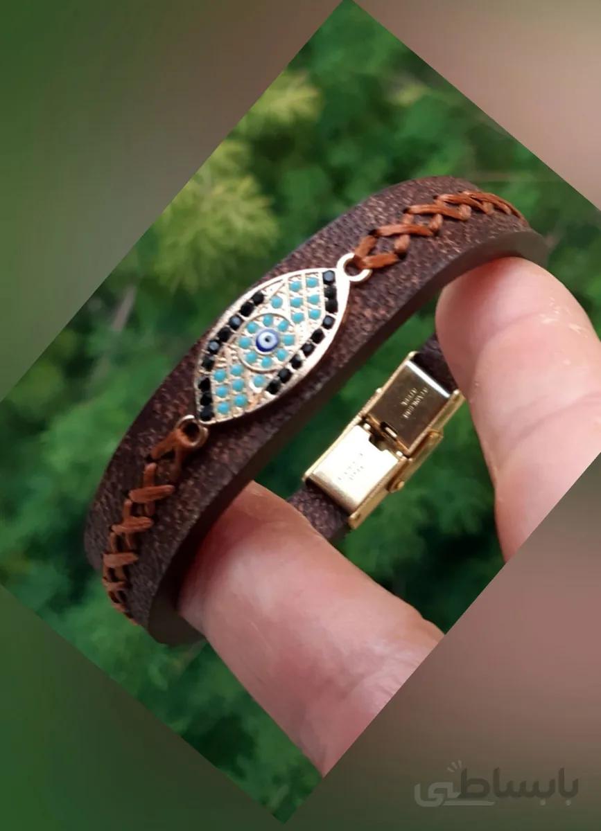دستبند چرمی دستدوز