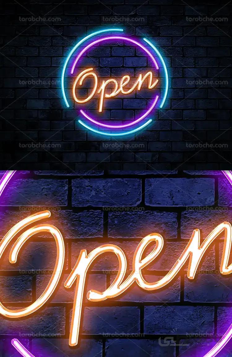 موکاپ متن نئون خلاقانه