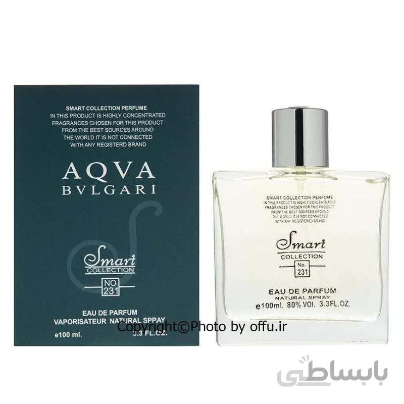 عطر مردانه اسمارت کالکشن کد 231 با رایحه آکوا بولگاری پور هوم (Bvlgari Aqva Pour Homme) حجم 100 میل ا Smart Collection 231 Bvlgari Aqva Pour Homme 100 ml