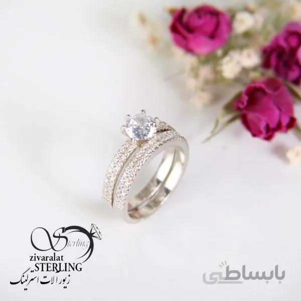 انگشتر نقره زنانه حلقه و پشت حلقه