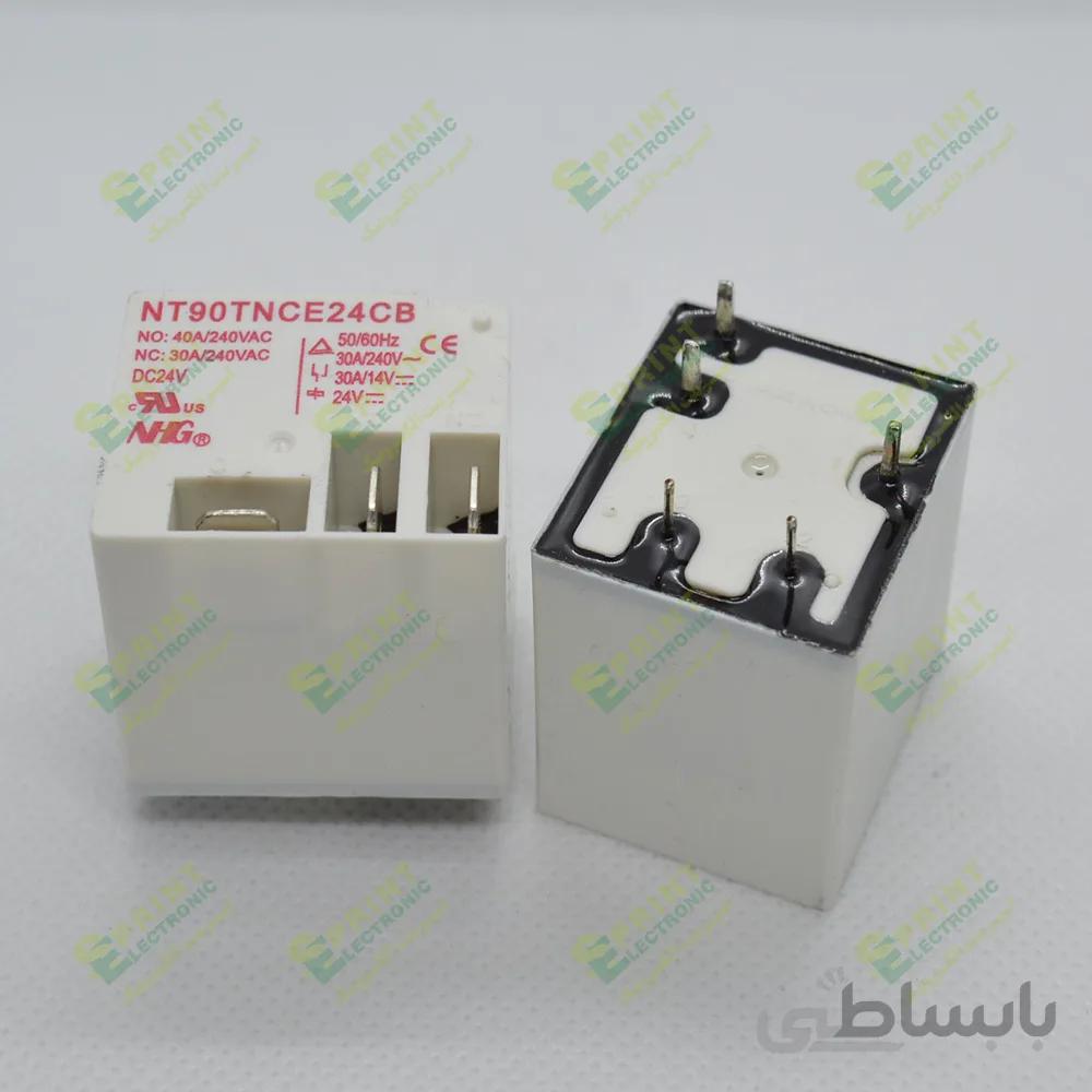 رله 24 ولت فیش خور کولری 5 پایه 40 آمپر NHG NT90TNCE24CB