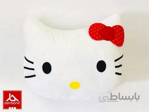 بالش فانتزی کیتی بزرگ سفید ا بالش فانتزی کیتی با پارچه مخملی