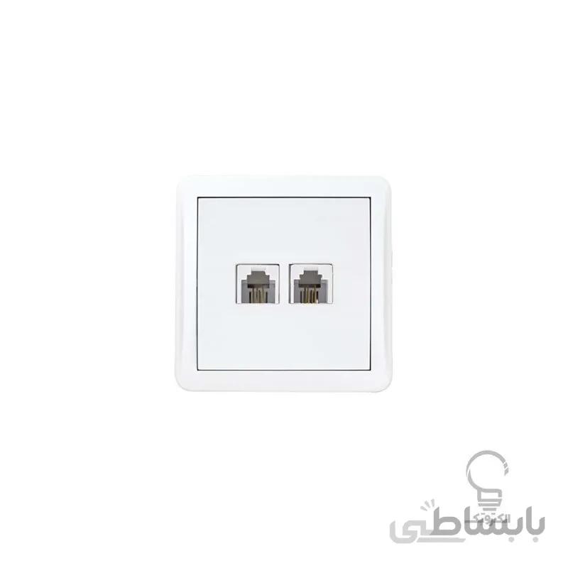 پریز تلفن دو سوکت روکار مدل شهاب پارت الکتریک
