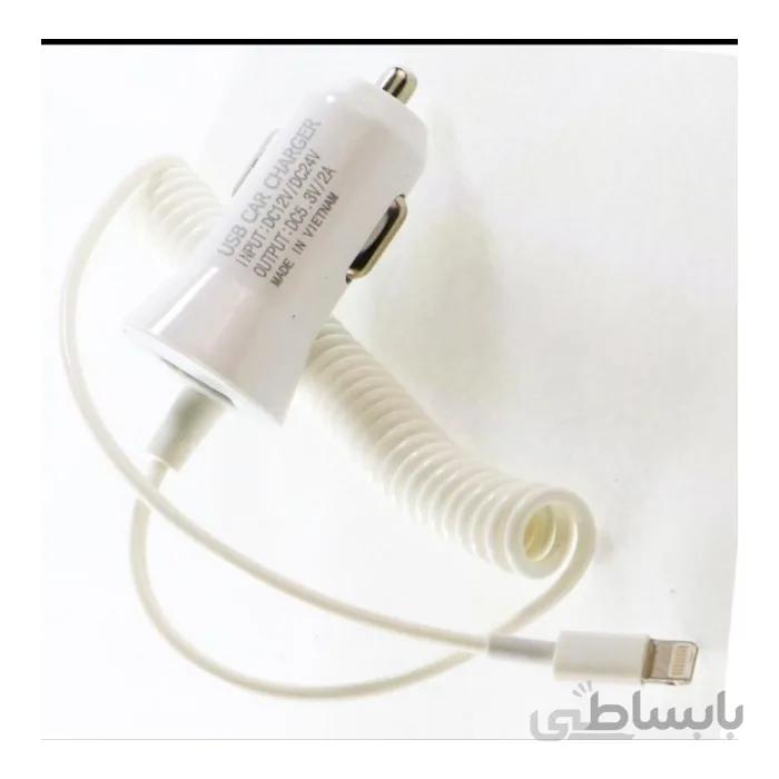 شارژر فندکی سیم وصل آیفونی مشکی