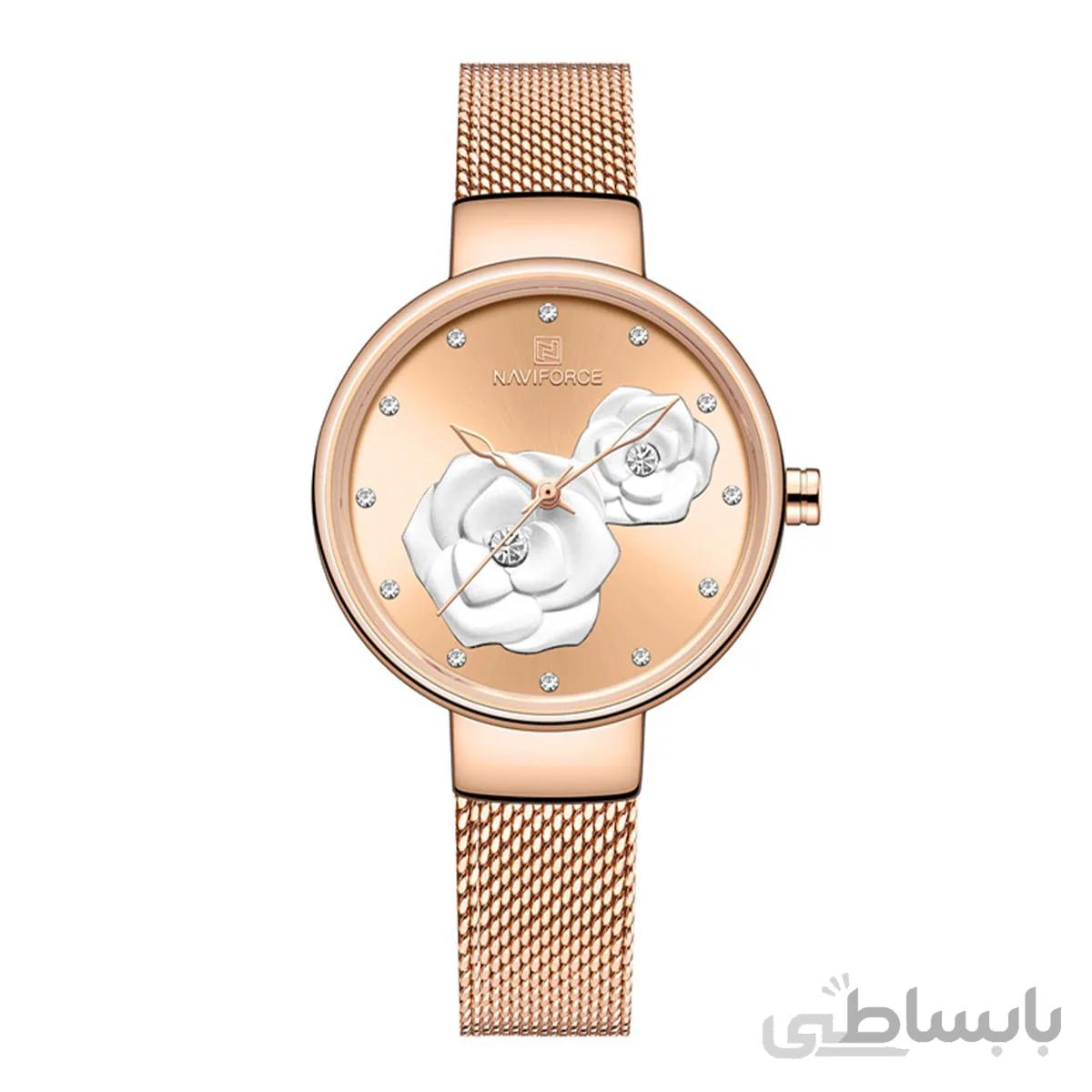 ساعت مچی نیوی فورس زنانه رزگلد Naviforce 5013