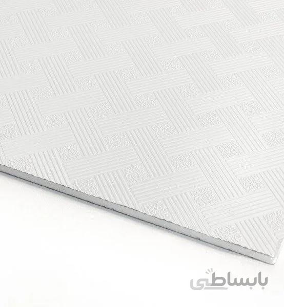 تایل معمولی روکش PVC مدل طرحدار کناف ایران (996 / حصیری)