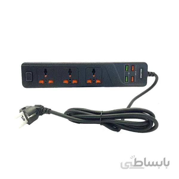 سه راهی برق و شارژ کلومن Koluman KS-C2 – مشکی ا Koluman Power Strip KS-C2 Black