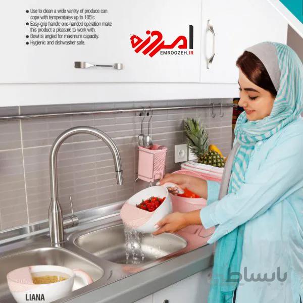 آبکش و برنج شوی دسته دار