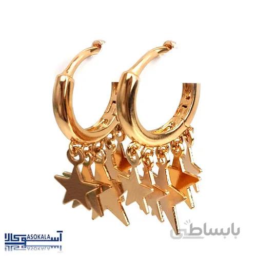 گوشواره زنانه ژوپینگ طرح حلقه ستاره کد 2347