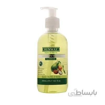 ژل شوینده غیر صابونی سان وی مناسب پوست خشک 250 میلی لیتر ا SUNWAY Face wash
