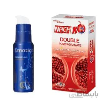 پک زناشویی لذت بخش (ژل آبی ایموشن + کاندوم تنگ کننده انار کدکس)