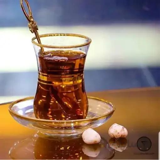 استکان و نعلبکی طلایی لاو مدل S13