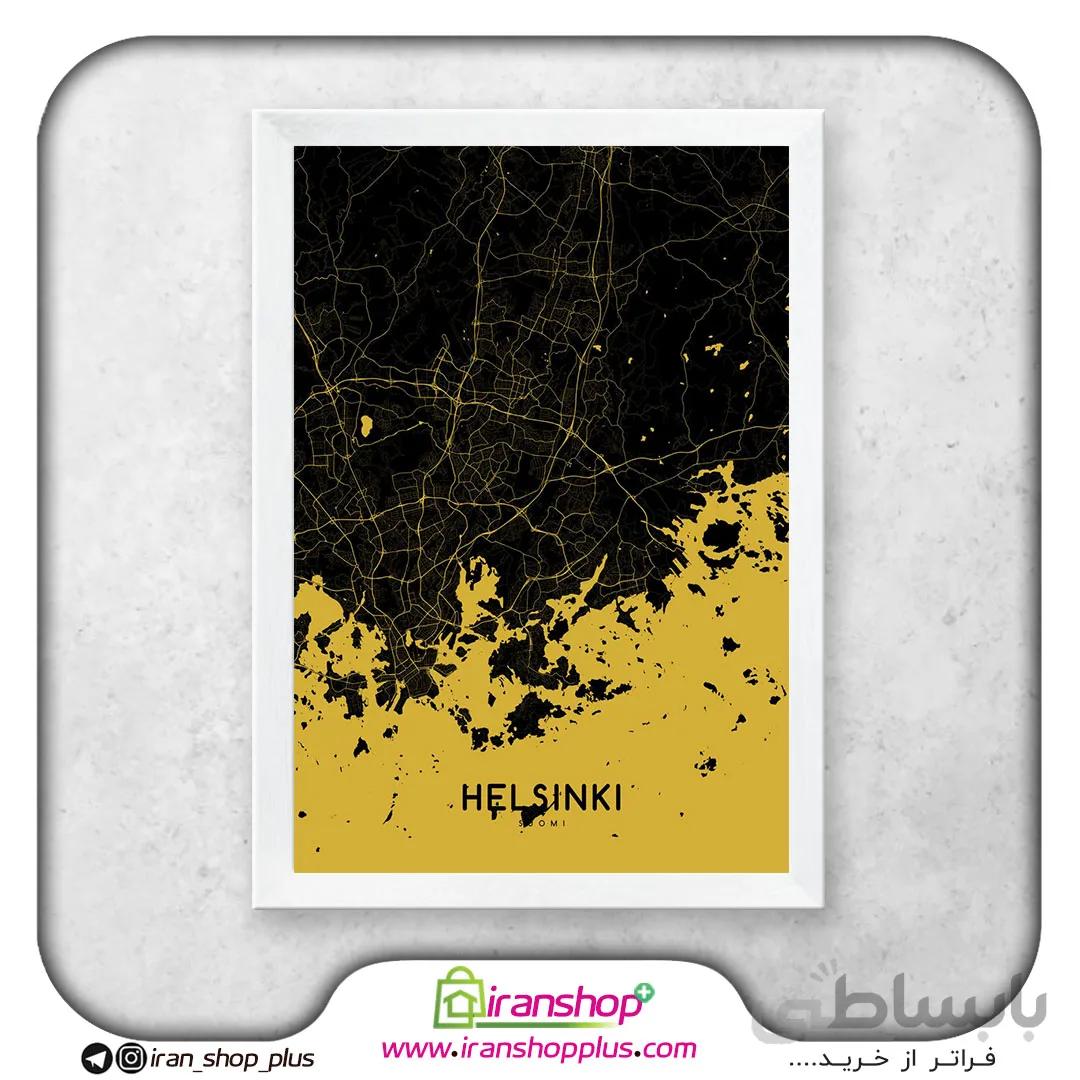 تابلو نقشه شهر هلسینکی با تم Goldies Maps