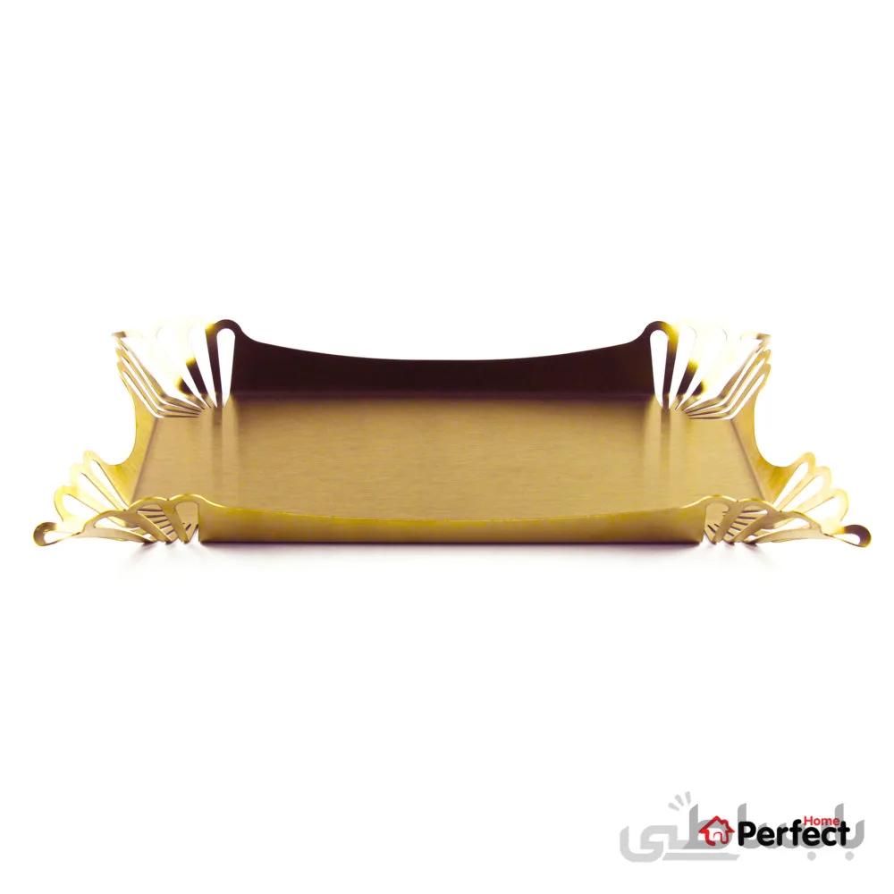 سینی استیل باقلوا خوری ۴ گل طلایی Perfect home کد ۴-G9282