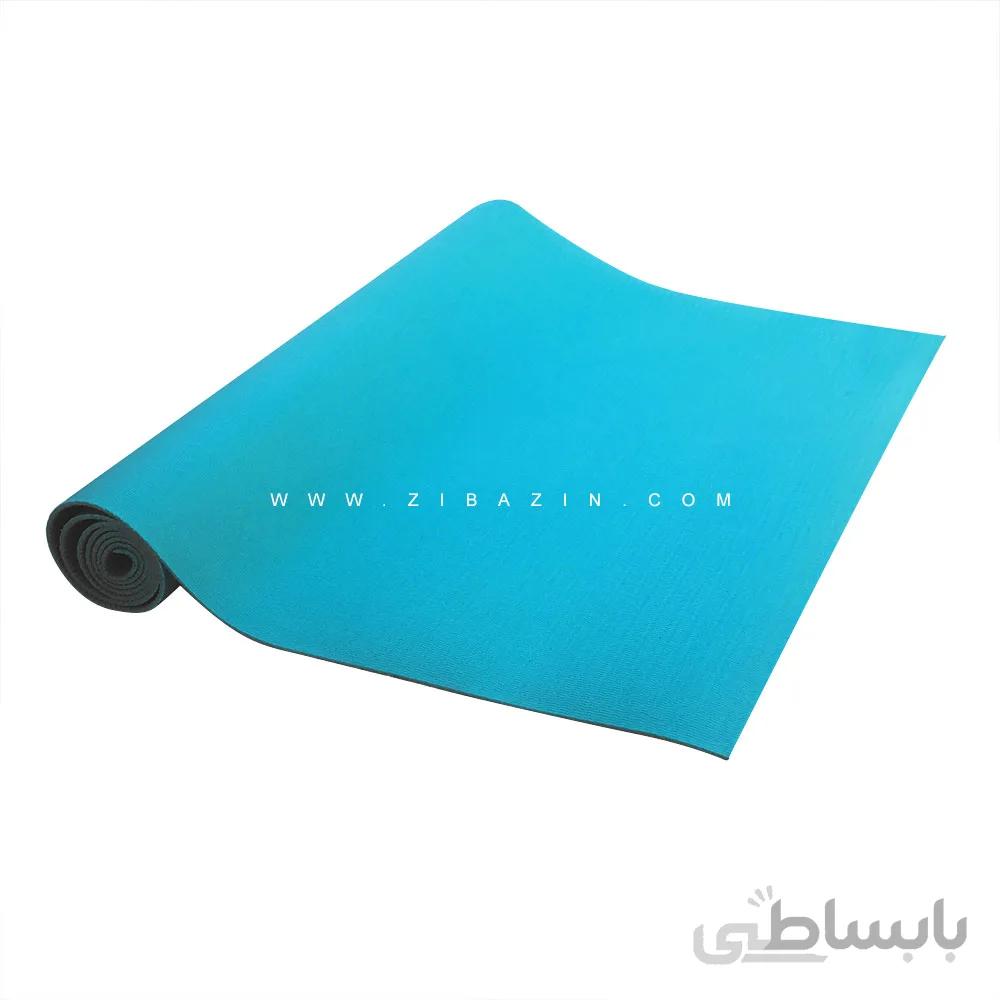 مت یوگا و پیلاتس حرفه ای (PER) دولایه 5 میل : فیروزه ای طوسی