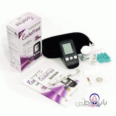 دستگاه تست قند خون کد فری به همراه 60 عدد نوار تست قندخون ا SD BIOSENSOR CODE FREE