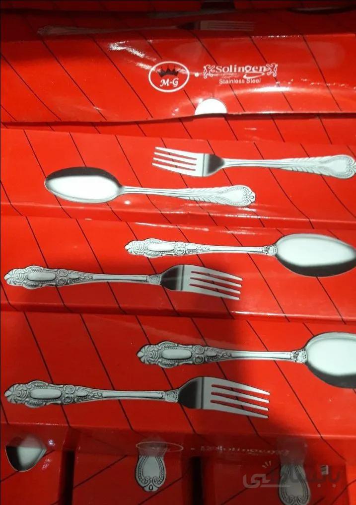 قاشق وچنگال استیل جعبه قرمز چین