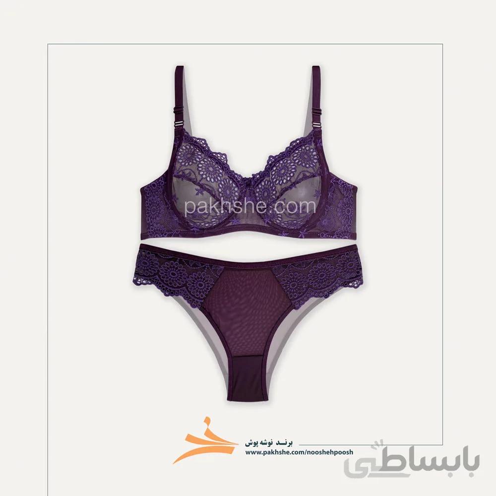 ست بادمجانی تورگاز فنردار برند نوشه پوش کد 49008