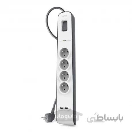 سيار برق بلکین با محافظ 4 خروجي Belkin EU 2-USB/4-AC
